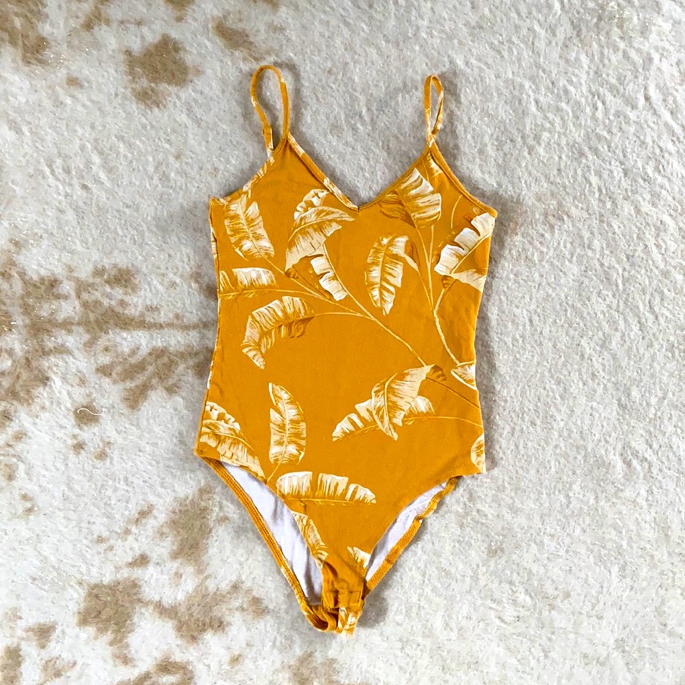 H&M palm body suit/mustard yellow/xs - Picture 1 of 2